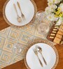 Abstract Yellow (78x13) Cotton Table Runner