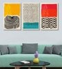 Beautiful Multicolour Cotton Canvas Framed Art Print Set of 3