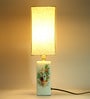 Abstracting Beige Shade Table Lamp With Fabric Base