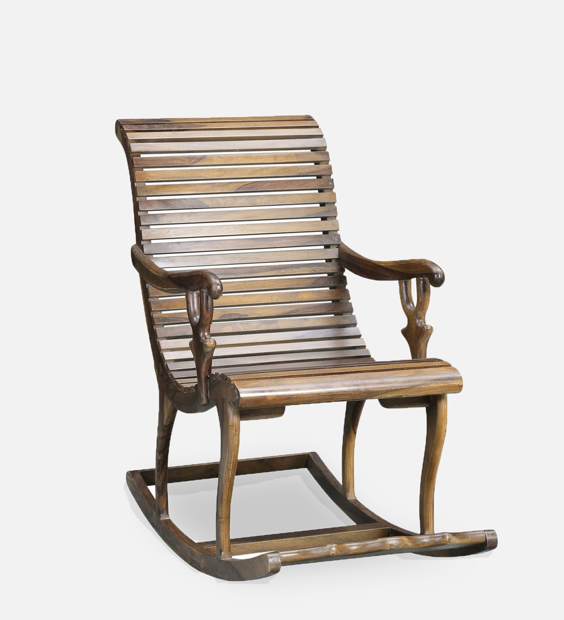 Acklom Sheesham Wood Rocking Chair in Provincial Teak Finish