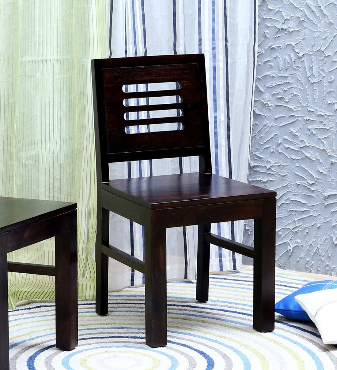 Buy Acropolis Sheesham Wood Dining Chair In Warm Chestnut Finish Set Of With Slit At Off