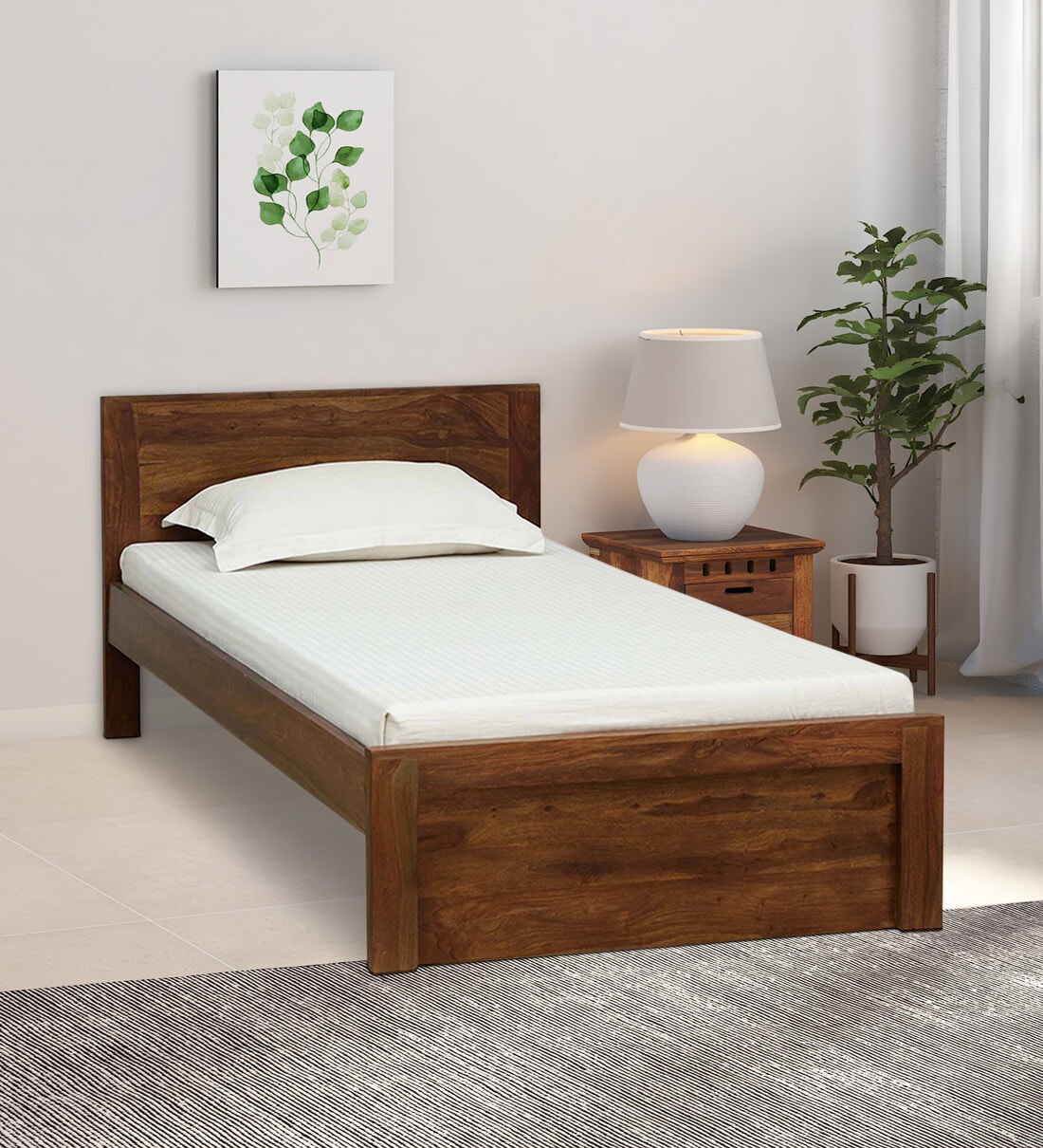 Buy Acropolis Sheesham Wood Single Bed In Provincial Teak at 9% OFF by ...