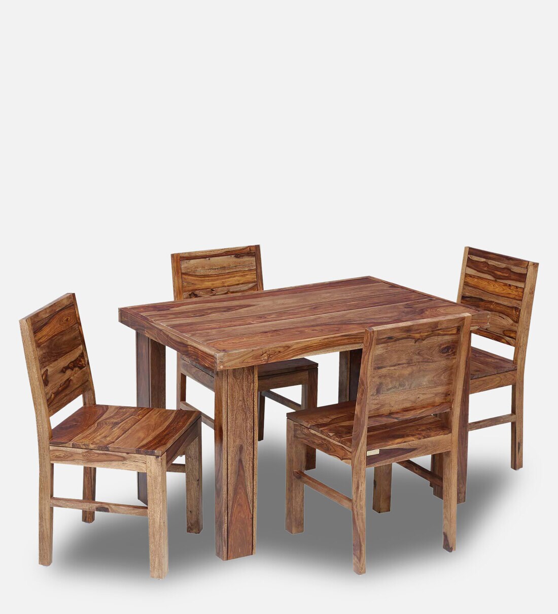 Buy Acropolis Sheesham Wood Seater Dining Set In Rustic Teak Finish With Chairs At Off By