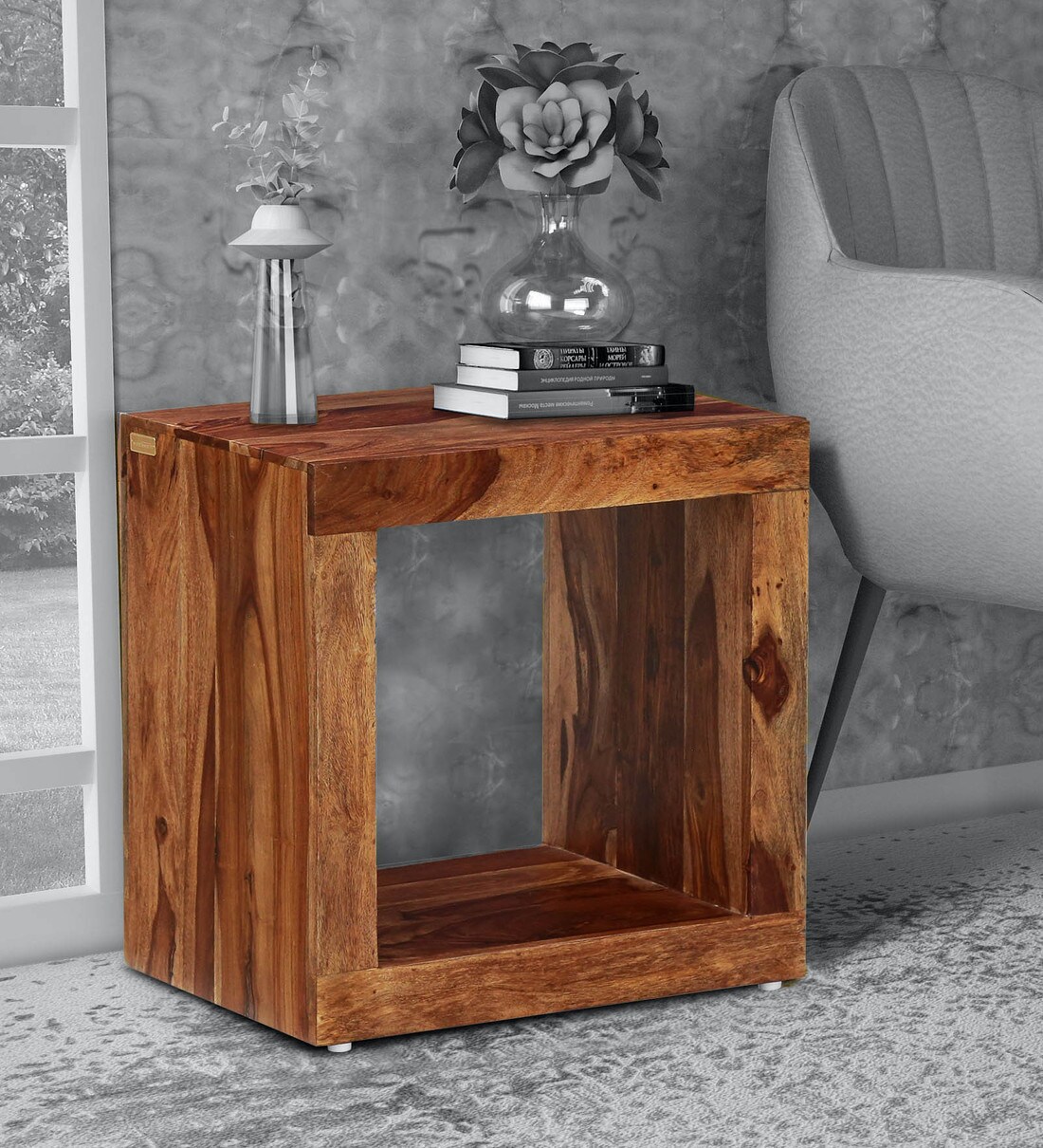 Buy Acropolis Sheesham Wood End Table In Rustic teak at 3 OFF by