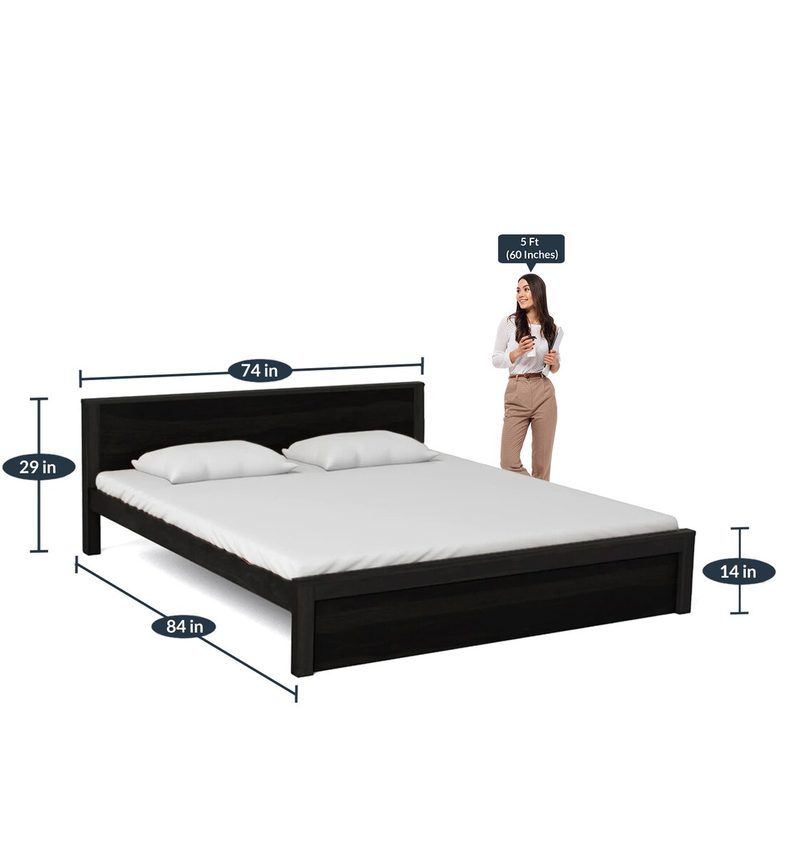 Buy Acropolis Solid Wood King Size Bed In Warm Chestnut Finish By Woodsworth Online Modern