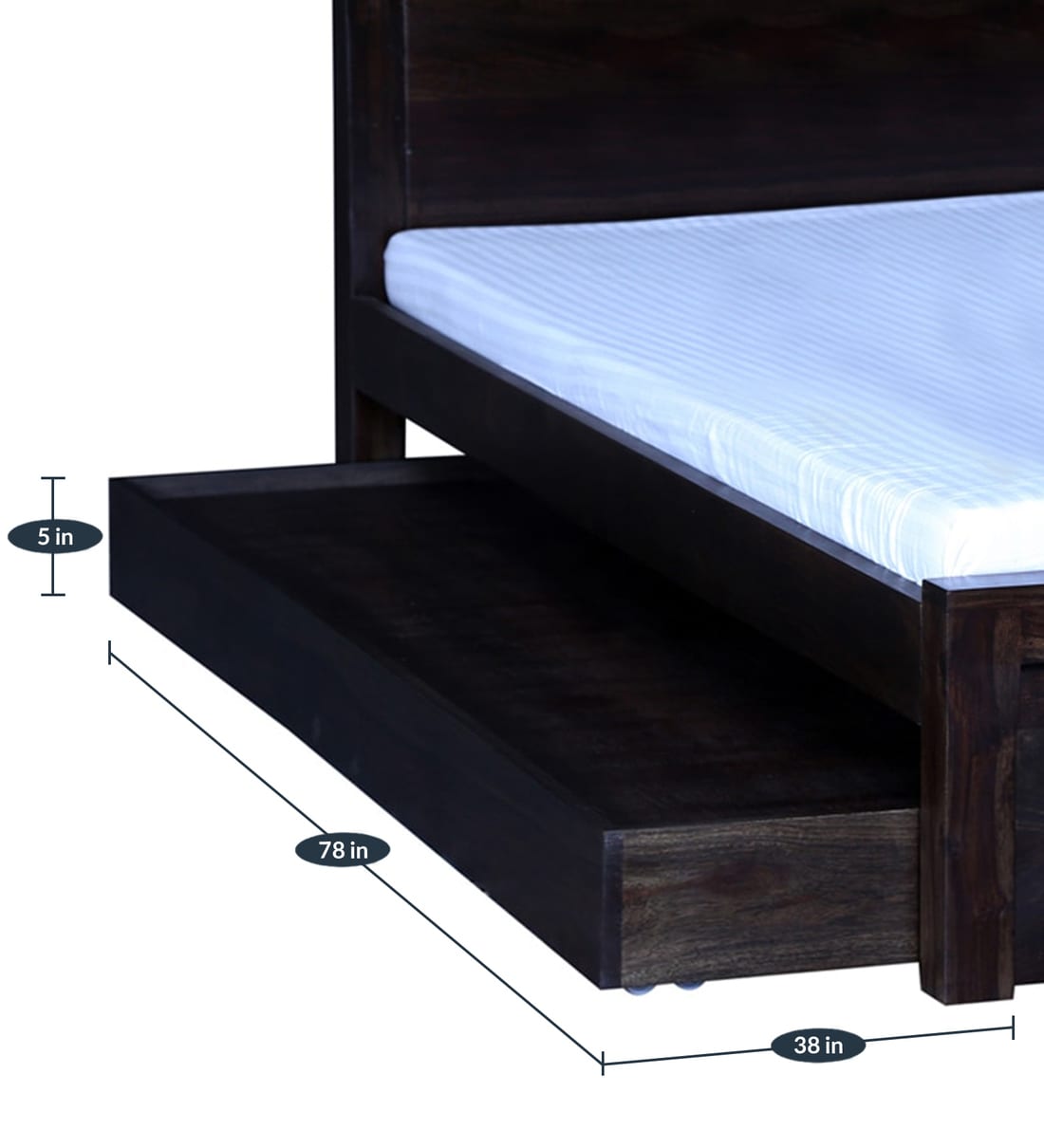 Buy Acropolis Solid Wood Trundle Bed in Warm Chestnut Finish by Woodsworth Online Trundle Beds