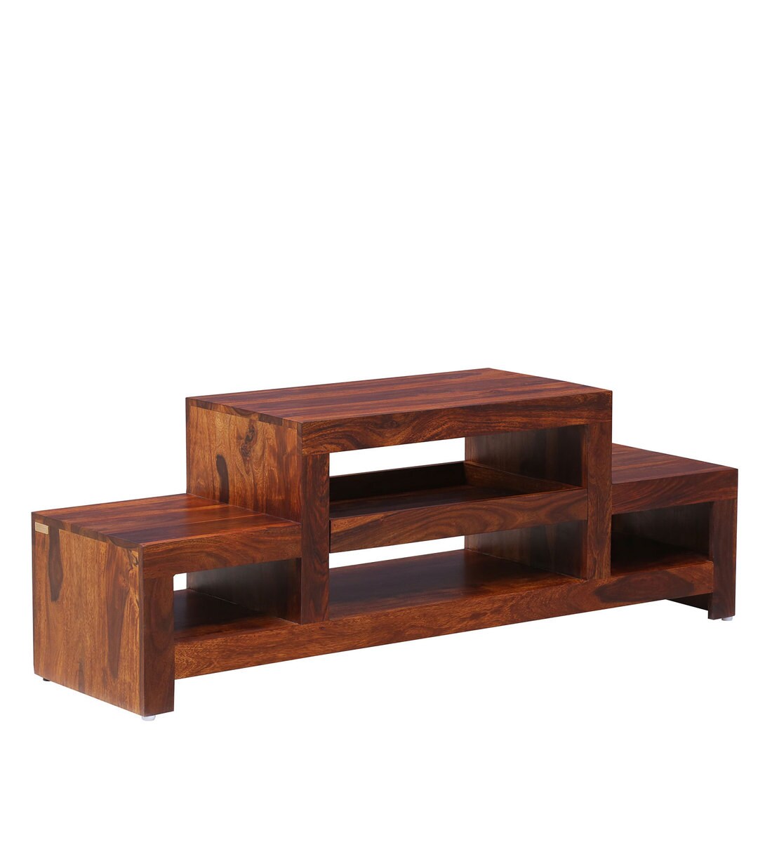Buy Acropolis Solid Wood TV Shelf in Honey Oak Finish By Woodsworth