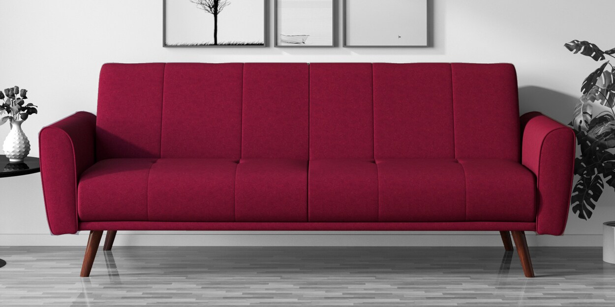 Buy Aciano Sofa Cum Bed in Red Colour CasaCraft at 4 OFF by