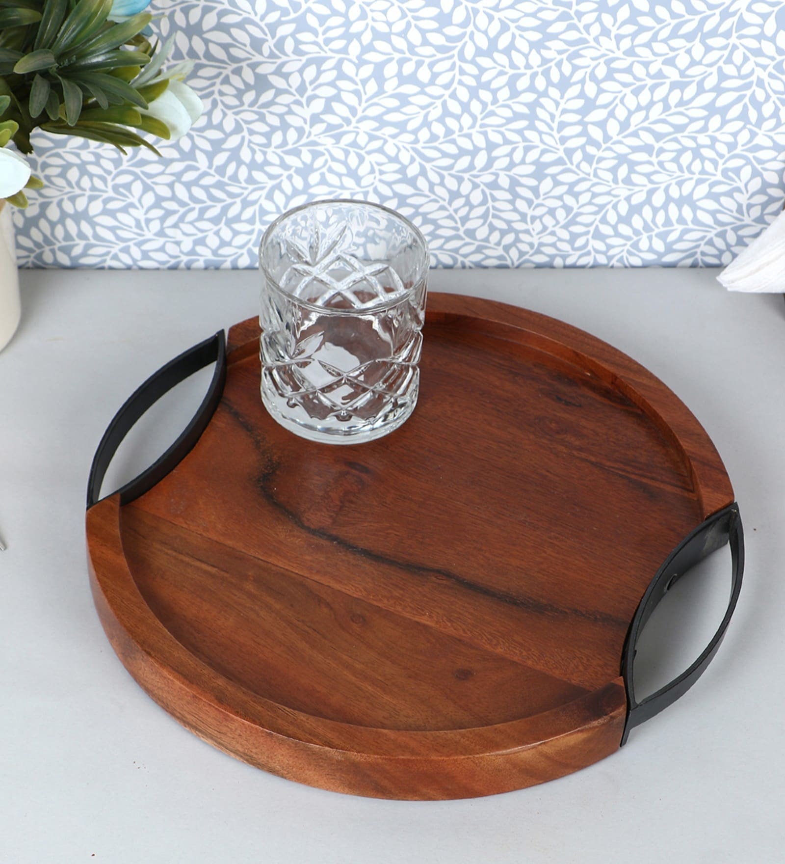 Wooden Round Serving Tray