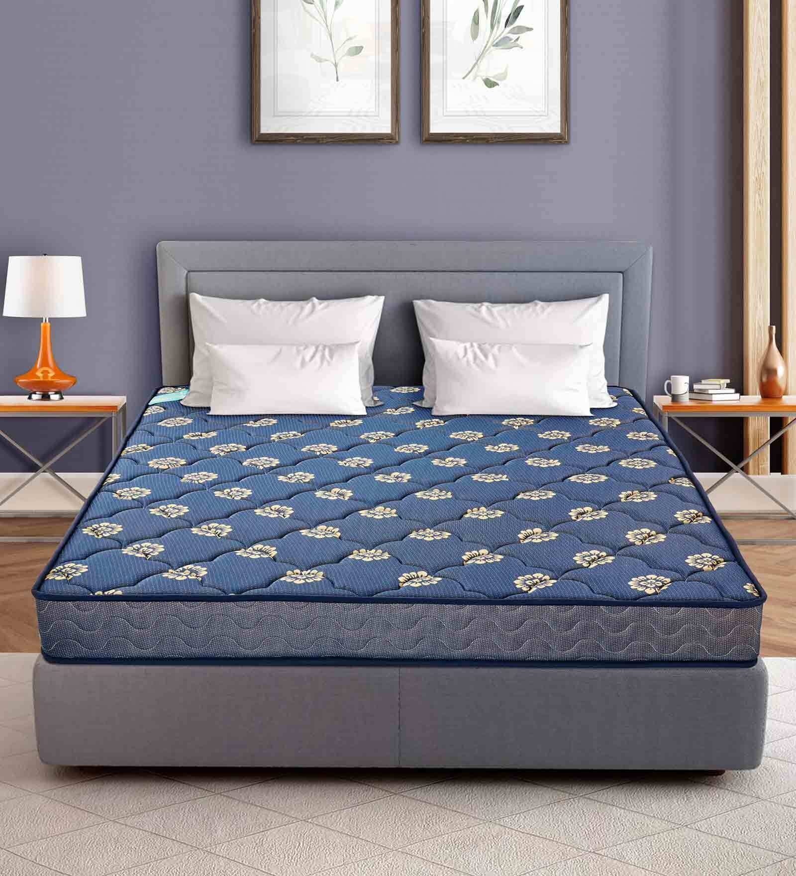 Ace 8 inch Bonnell Spring King Size Mattress in Blue Colour