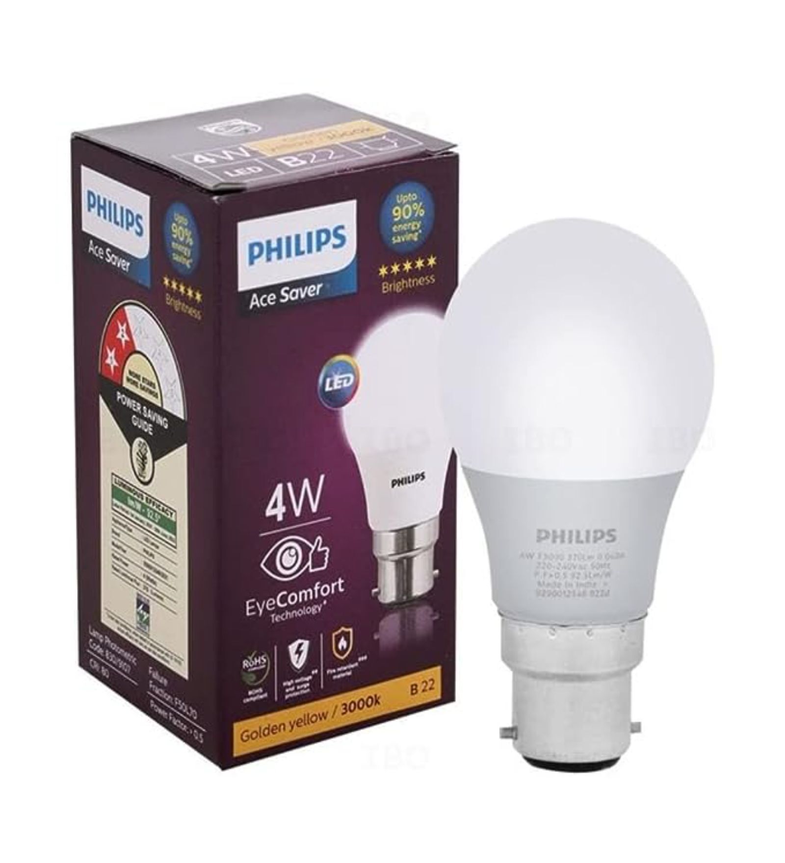 AceSaver 4W 350lm B22 3000K P45 LED Bulb