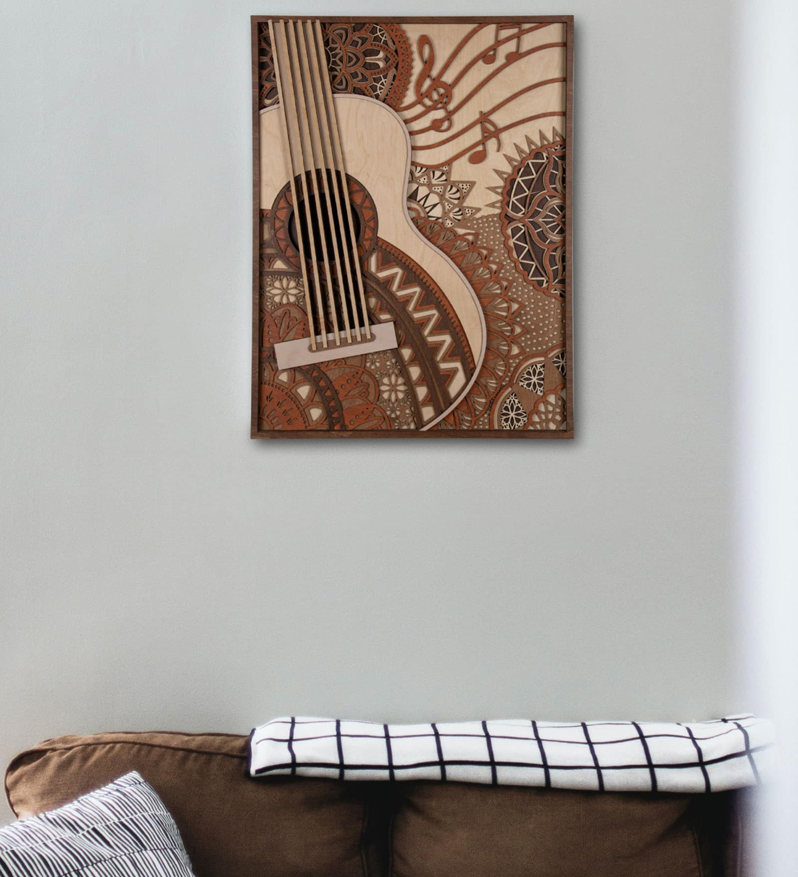 Buy Acoustic Guitar Birch Plywood Wall Mural In Brown at 32% OFF by ...