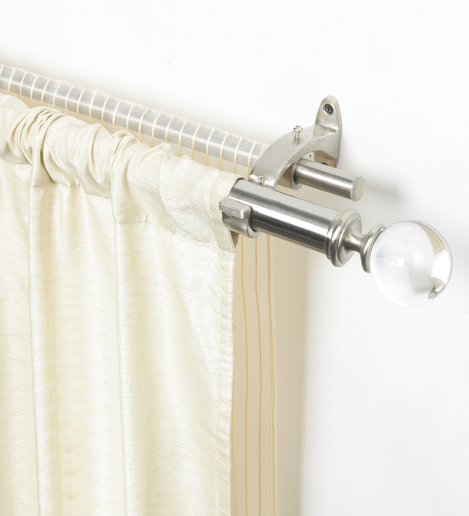 Buy Acrylice Satin Silver colour Curtain Rods by Deco Window Online