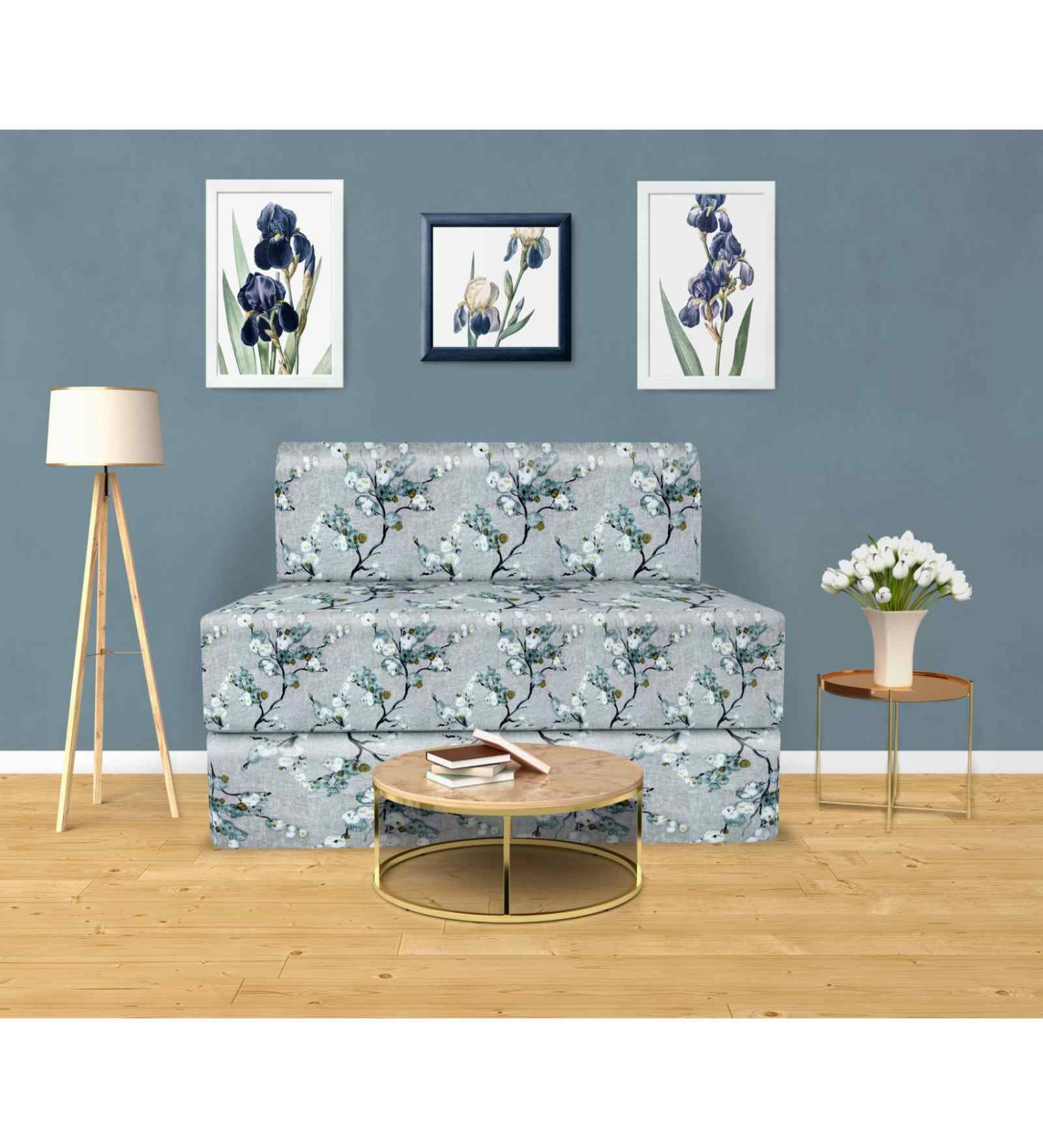 Acum (72x30) Foam 8 Inch 1 Seater Sofa Cum Mattress In Blue Colour