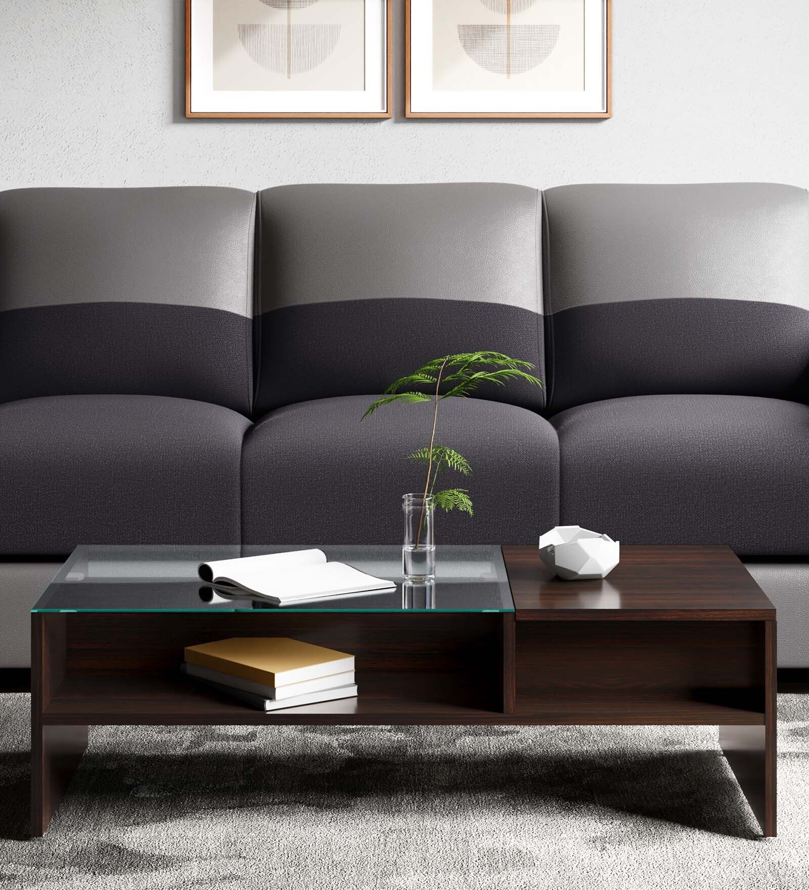 Acura Glass Coffee Table in Wenge Colour,