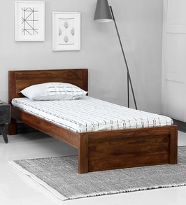 Buy Segur Solid Wood Single Bed with Storage in Provincial Teak Finish ...