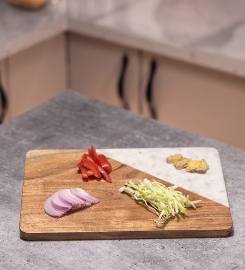 Acacia Wood & Marble Chopping Board