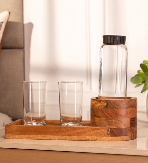 Acacia Wood Bottle Holder
