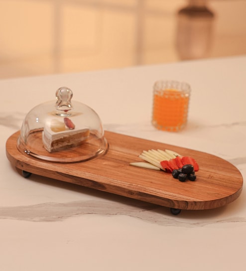 Acacia Wood Cake Dome