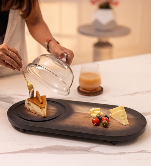 Acacia Wood Cake Dome