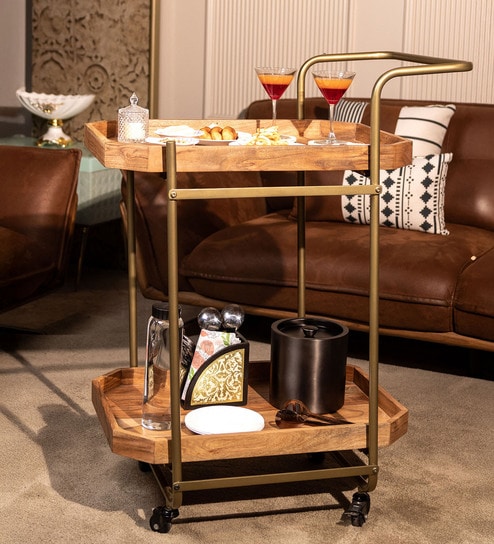 Acacia Wood Kitchen Trolly