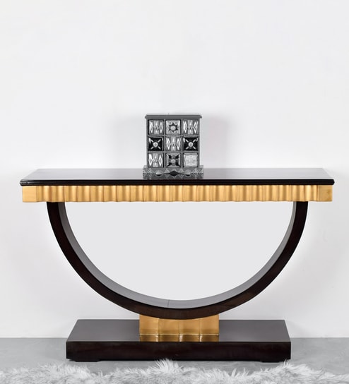 Ace Console Table In Black & Gold Colour