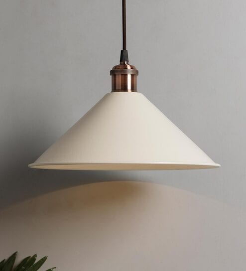 Achras White Metal Hanging Light