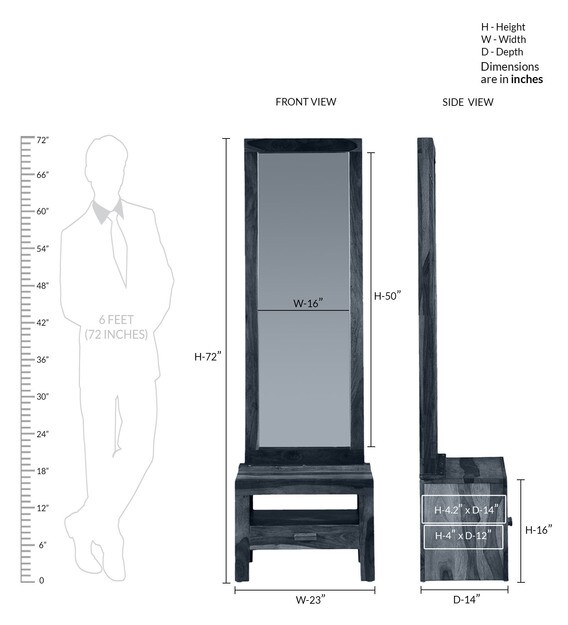 Buy Acropolis Solid Wood Dresser with Mirror in Warm Chestnut Finish