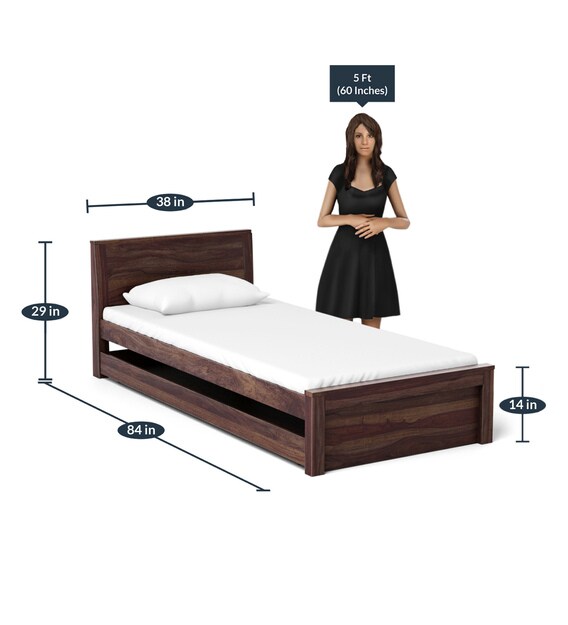 Buy Acropolis Solid Wood Trundle Bed In Provincial Teak Finish Woodsworth By Pepperfry Online