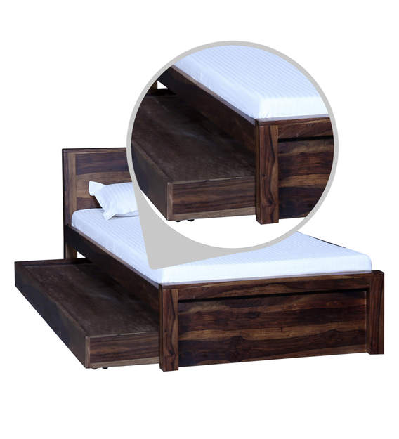 Buy Acropolis Solid Wood Trundle Bed In Provincial Teak Finish Woodsworth By Pepperfry Online