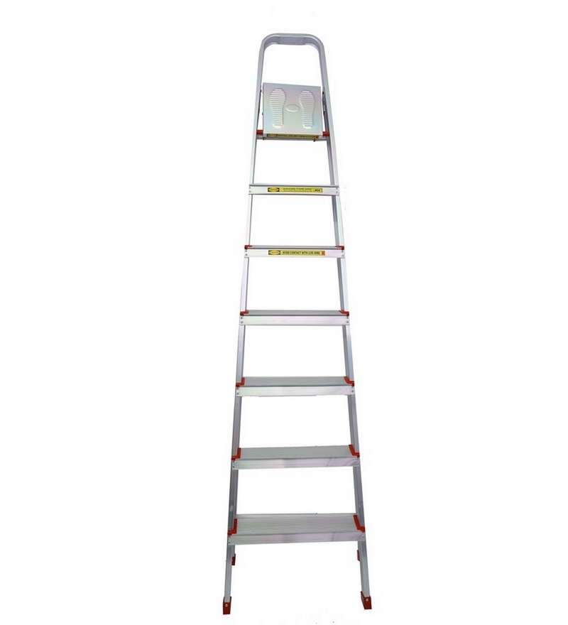 Buy Ace Home Pro 6 Steps Folding Aluminium 6 FT Ladder Online Step