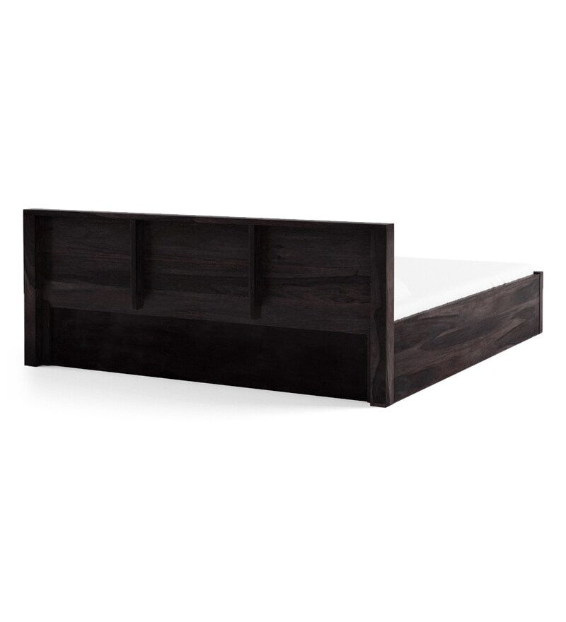 Buy Acropolis Solid Wood Queen Size Bed With Box Storage In Warm