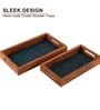 Acacia Wood Blue Chatai Trays Set