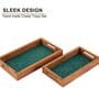 Acacia Wood Green Chatai Trays Set