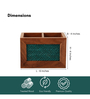 Acacia Wood Green Chatai Two Part Cutlery Holder