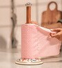 Acacia Wood Paper Towel Holder with Ceramic Base
