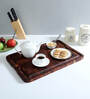 Acacia Wood Rectangle  Serving Tray in Natural Finish
