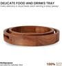 Acacia Wood Round Chatai Trays Set of Two