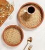 Acacia Wood Round Chatai Trays Set of Two