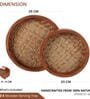 Acacia Wood Round Chatai Trays Set of Two