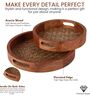 Acacia Wood Round Chatai Trays Set of Two