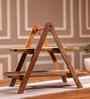 Two Tier Acacia Wood Serving Tray with Stand