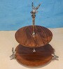Acacia Wood Two Tier Stand with Aluminium Rod