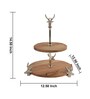 Acacia Wood Two Tier Stand with Aluminium Rod