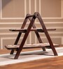 Acacia Wood Two Tier Stand with Enamel Print