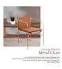 Acai Metal Arm Chair in Brown Color