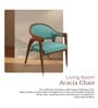 Acai Solid Wood Arm Chair in Green Color