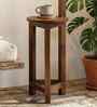 Accent Wooden Shelf Floor Lamp with Jute Shade and Brown Base