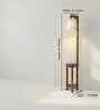 Accent Wooden Shelf Floor Lamp with Jute Shade and Brown Base