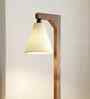 Accent Wooden Shelf Floor Lamp with Jute Shade and Brown Base